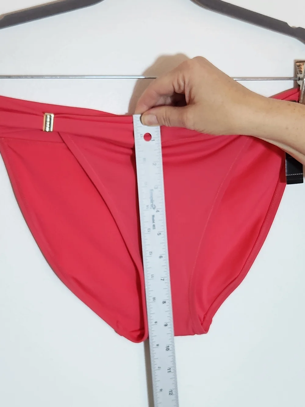 Victoria's Secret Dark Pink Bikini Bottom with Gold Tone Accents NWT Size Large